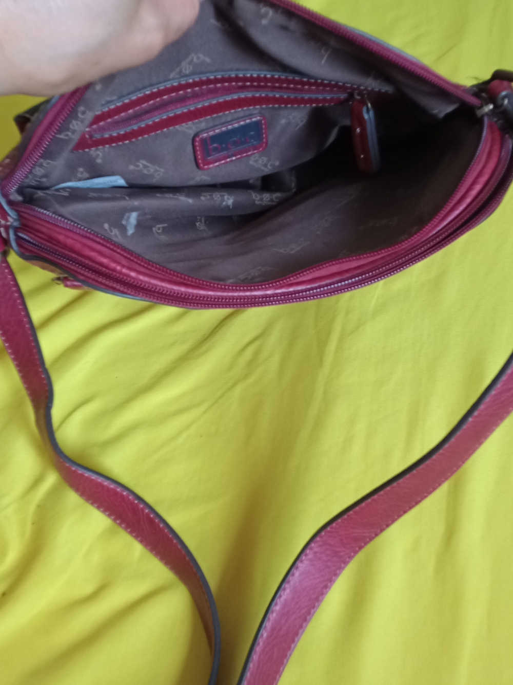 B.O.C Born Concepts burgundy faux leather crossbody bag with a front buckle deta - Picture 5 of 7